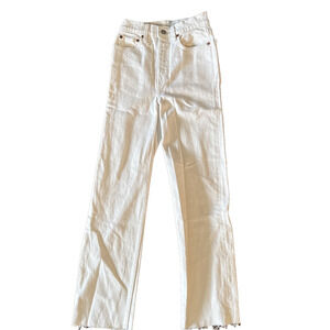 RE/DONE High Rise 70s Stove Pipe Stretch Jeans, Vintage White, Women’s Size 23